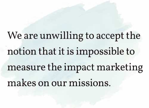 A quote about nonprofit marketing measurement.