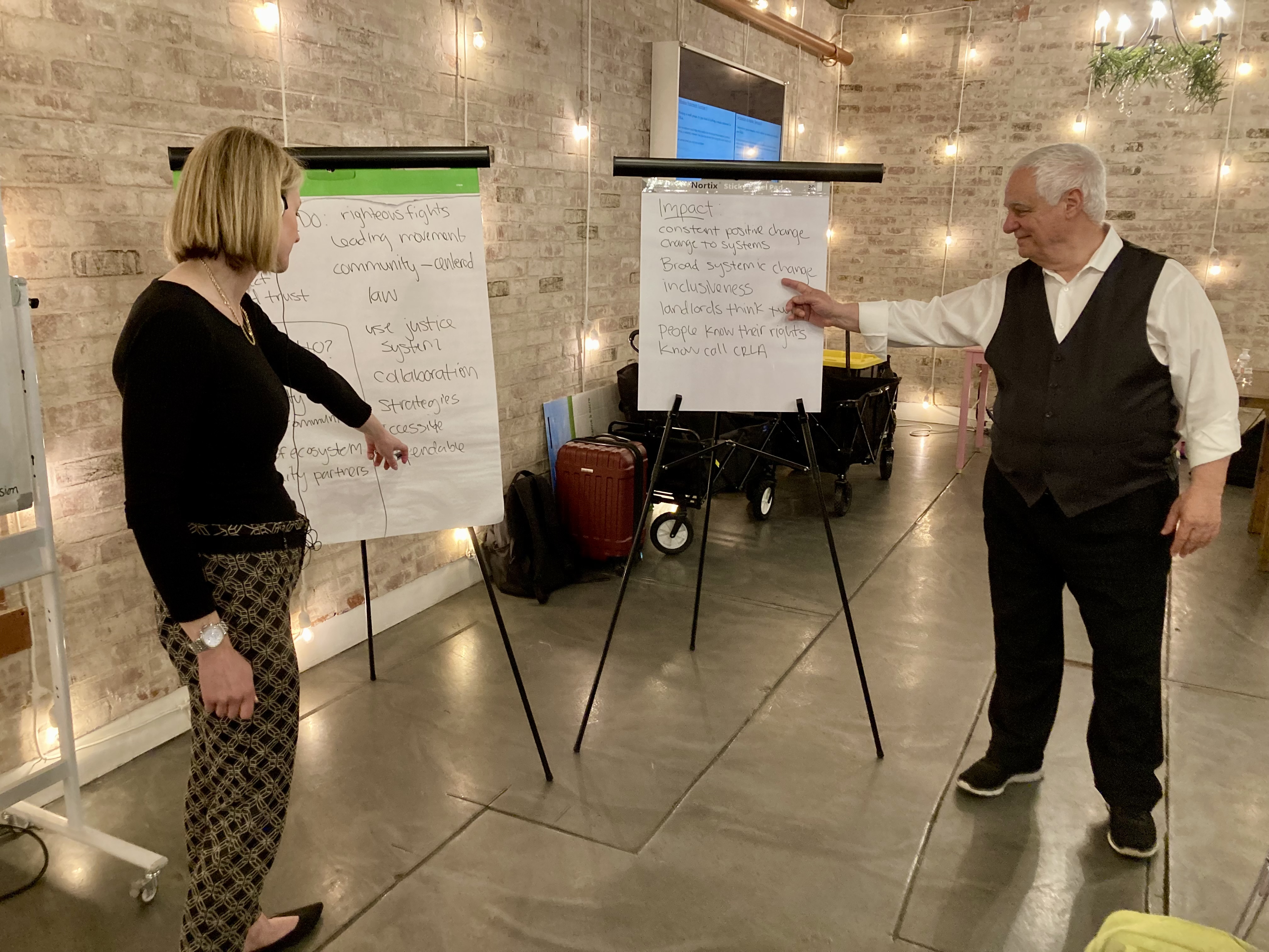 CRLA retreat participants developing strategic priorities